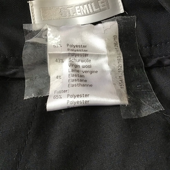 St. Emile wool blend black straight to wide leg trousers. Size 10 - Picture 9 of 10